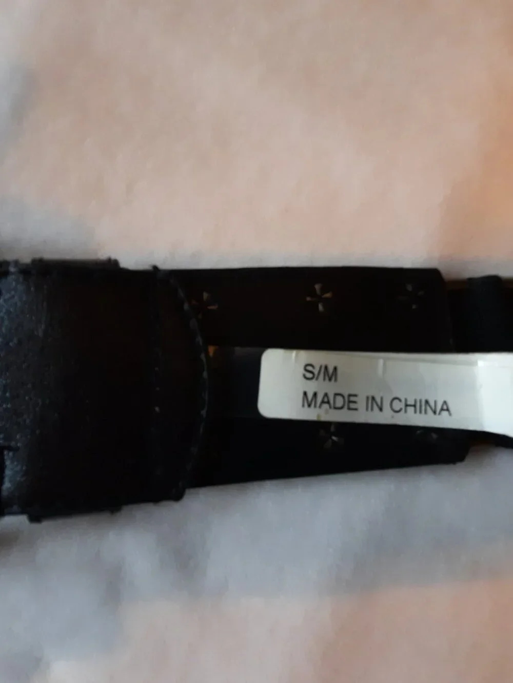 Statement Black Belt with Embossed Silver Detail, large hammered style buckle - Picture 8 of 9
